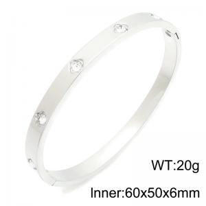 Stainless Steel Stone Bangle - KB216856-TSC