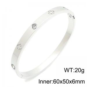 Stainless Steel Stone Bangle - KB216857-TSC