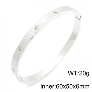 Stainless Steel Stone Bangle - KB216858-TSC