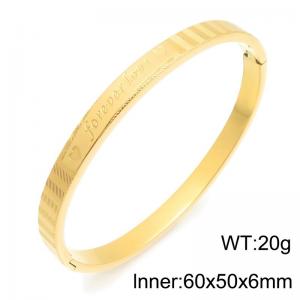 Stainless Steel Gold-plating Bangle - KB216866-TSC
