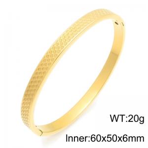 Stainless Steel Gold-plating Bangle - KB216872-TSC