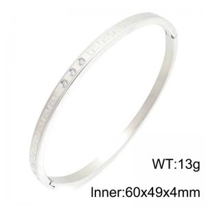 Stainless Steel Stone Bangle - KB216890-TSC