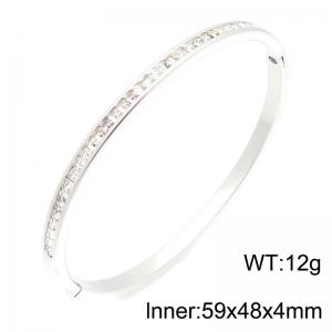 Stainless Steel Stone Bangle - KB216892-TSC