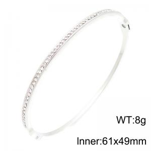 Stainless Steel Stone Bangle - KB216905-TSC