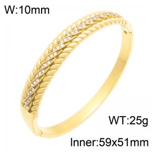 Stainless Steel Gold-plating Bangle - KB217633-SP