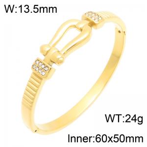 Stainless Steel Gold-plating Bangle - KB217634-SP