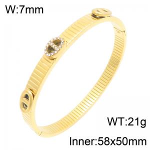 Stainless Steel Gold-plating Bangle - KB217638-SP