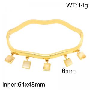 Stainless Steel Gold-plating Bangle - KB217652-SP