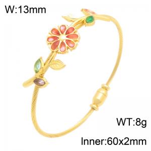 Stainless Steel Gold-plating Bangle - KB217658-SP