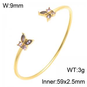 Stainless Steel Gold-plating Bangle - KB217660-SP