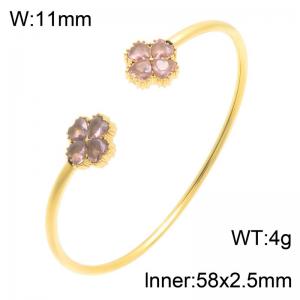 Stainless Steel Gold-plating Bangle - KB217663-SP