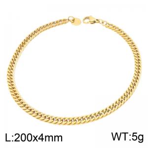 Stainless Steel Cuban Link Chain Bracelet for Women Men, 4mm Thin Curb Chain Wrist Bracelet, Waterproof Non Tarnish Fashion Jewelry Gift - KB217666-GC