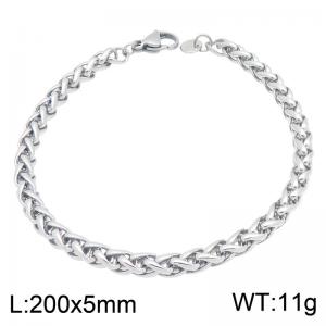 Stainless Steel Twisted Rope Chain Bracelet, 5mm Thick Braided Wrist Bracelet, Waterproof Non Tarnish Fashion Jewelry Gift for Men Women - KB217669-GC