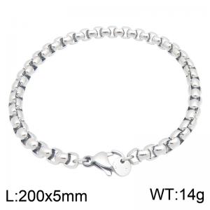 Stainless Steel Box Chain Bracelet, 5mm Square Link Wrist Bracelet, Waterproof Non Tarnish Stackable Fashion Jewelry Gift for Men Women - KB217671-GC