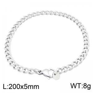Stainless Steel Cuban Link Bracelet, 5mm Thin Curb Chain Wrist Bracelet, Waterproof Non Tarnish Stackable Fashion Jewelry Gift for Women Men - KB217673-GC
