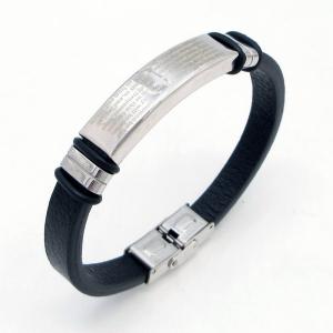 Stainless Steel Leather Bracelet - KB217758-JZ