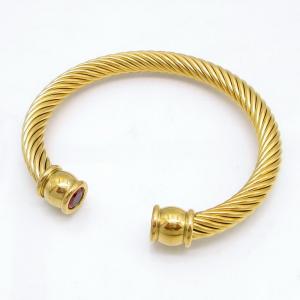 Stainless Steel Wire Bangle - KB218220-GSD