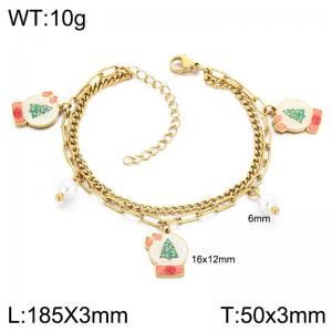 Stainless Steel Gold-plating Bracelet - KB218489-Z