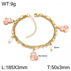 Stainless Steel Gold-plating Bracelet - KB218495-Z