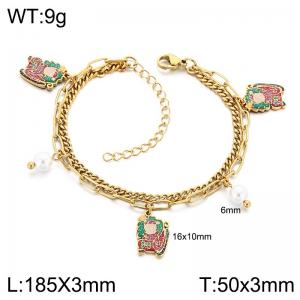 Stainless Steel Gold-plating Bracelet - KB218497-Z