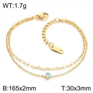 Dainty Double Chain Stainless Steel Bracelet, Minimalist Stackable Daily Wear Bracelet for Her - KB218508-KFC