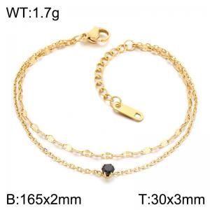 Dainty Double Chain Stainless Steel Bracelet, Minimalist Stackable Daily Wear Bracelet for Her - KB218512-KFC