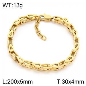 Stainless Steel Teardrop Interlocked Chain Bracelet for Men, Unique Geometric Link Bracelet, Durable Daily Wear Mens Jewelry - KB218518-KFC