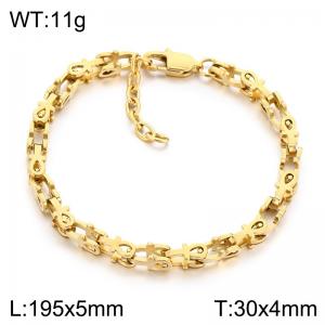 Stainless Steel Cross Interlocked Link Bracelet for Men, Religious Cross Chain Bracelet, Durable Daily Wear Mens Jewelry - KB218521-KFC