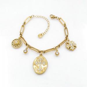 Stainless Steel Gold-plating Bracelet - KB218584-HM