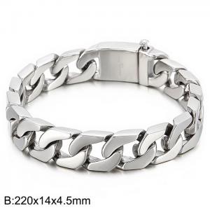 Fashionable and trendy men's Cuban chain titanium steel Shiny bracelet - KB23628-D