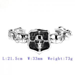 Bamboo skull head titanium steel bracelet stylish punk personality factory - KB30091-D