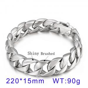 punk fashion stainless steel shiny and brushed bracelet for men - KB32039-D