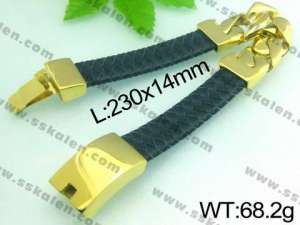 Stainless Steel Leather Bracelet - KB47349-D