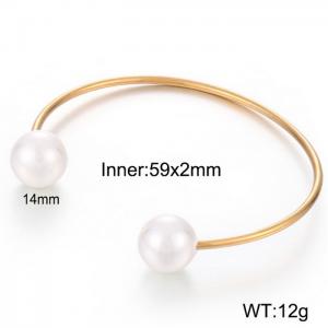Simple shell beads open women's sweet bracelet - KB49041-Z