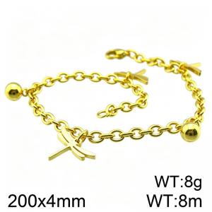 Stainless Steel Gold-plating Bracelet - KB51189-Z