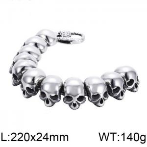 Stainless Skull Bracelet - KB54086-D
