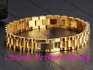 Stainless Steel Gold-plating Bracelet - KB54464-K