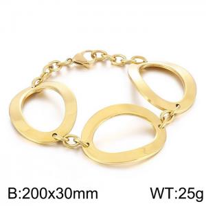 Luxury and exaggerated stainless steel disc combination thick Gold-plating Bracelet - KB54977-Z