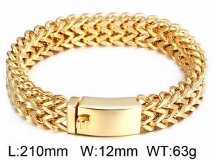 Kalen New Stainless Steel Link Chain Bracelets High Polished Dubai Gold Mesh Bracelets Men Cool Jewelry Accessories Gifts - KB56406-D