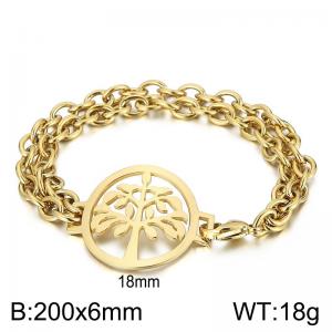 Stainless Steel Gold-plating Bracelet - KB57158-Z