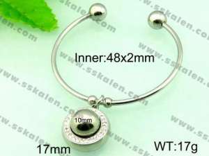 Stainless Steel Stone Bangle - KB57916-Z