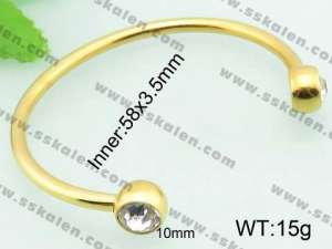 Stainless Steel Stone Bangle  - KB59071-Z