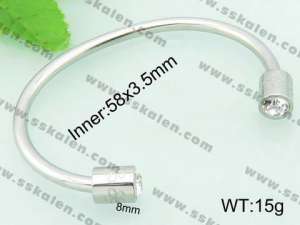 Stainless Steel Stone Bangle  - KB59075-Z