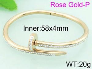 Stainless Steel Rose Gold-plating Bangle - KB59523-SP