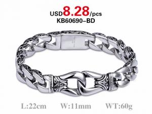 Wholesale Men's Fashion Solid 316L Stainless Steel Bracelet - KB60690-BD