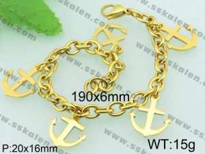 Stainless Steel Gold-plating Bracelet  - KB61015-Z