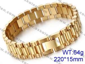 Stainless Steel Gold-plating Bracelet - KB61659-K