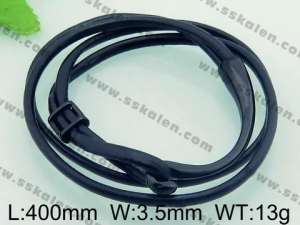 Stainless Steel Leather Bracelet - KB62371-BD