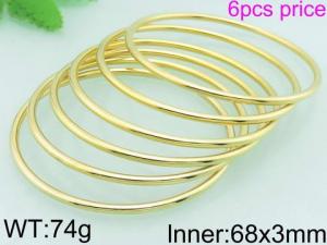 Stainless Steel Gold-plating Bangle - KB63147-LO