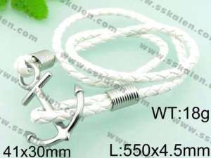 Stainless Steel Leather Bracelet - KB64510-LE